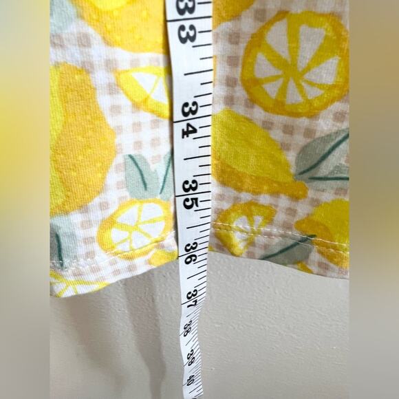 Lands end surplice lemon printer knit dress faux wrap summer sleeveless bright L - Picture 7 of 8